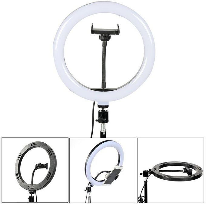 12-Inch LED Ring Light Set with Adjustable Tripod and Phone Holder – Ideal for Content Creators, Vloggers, and Professionals