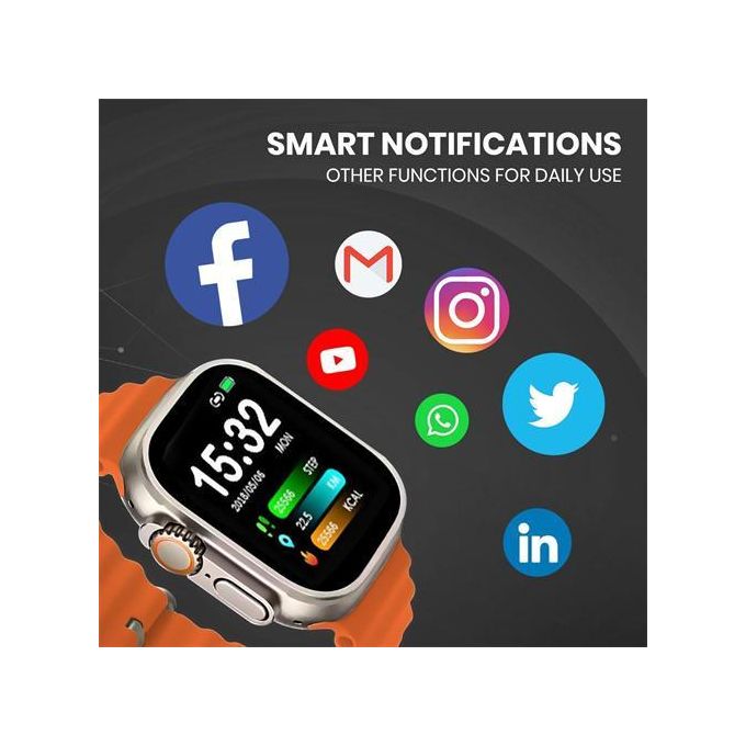 2.2-Inch Full Touchscreen Smartwatch – Compatible with Android & iOS – Yellow