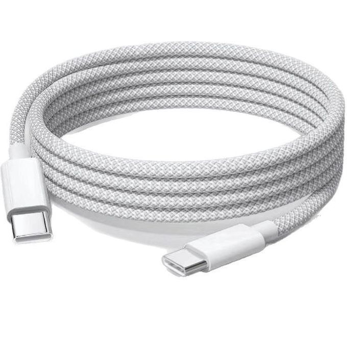 35W Fast Charging Adapter with Type C to Type C Cable for iPhone 16, 15 Pro Max, and Samsung – White