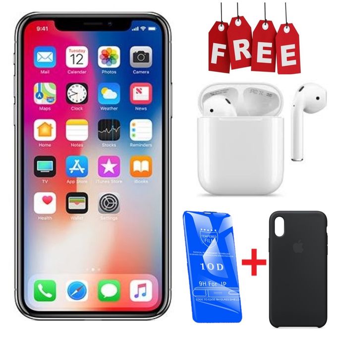 Apple iPhone X – 64GB Storage – 3GB RAM – Space Gray + Complimentary Earphones + Case + Screen Protector