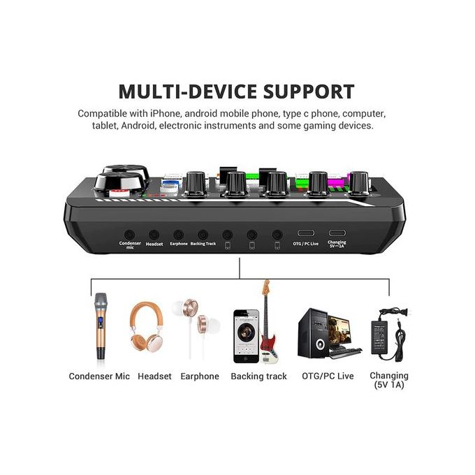 Portable All-in-One Podcast Production Studio with XLR Microphone – Professional DJ Audio Interface Mixer