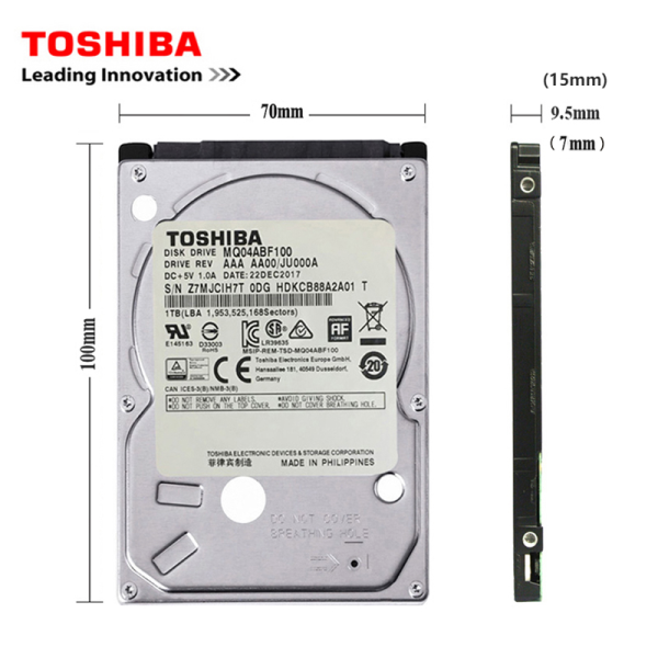 Buy TOSHIBA 2.5″ SATA2 Laptop Notebook Internal 1T 2T 4T HDD Hard Disk Drive 5400-7200RPM disco duro interno in Kumasi — product view 4