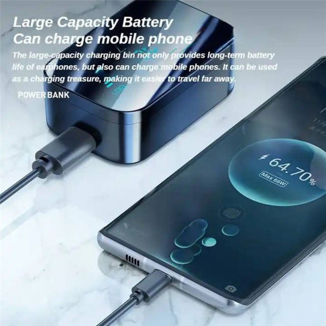 Wireless Bluetooth Earphones Transparent Touch Intelligent Digital Display Headset HiFi Headphone Noise Reduction Gaming Earbuds In Kumasi