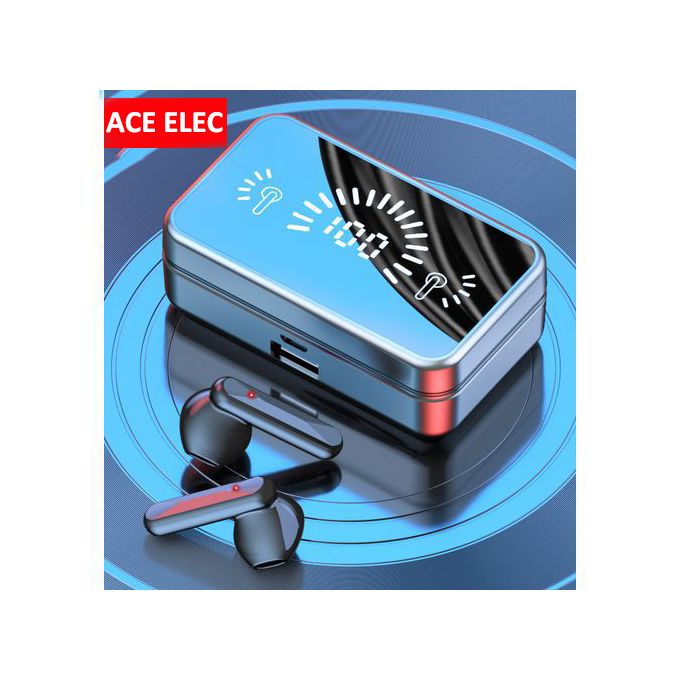 Ace Elec ACE Wireless Earbuds with Mirror Digital Display and 9D Stereo Sound