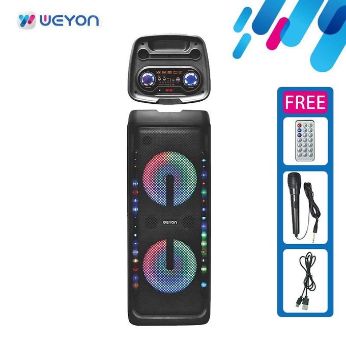 WEYON Wireless Portable Speaker with Remote Control - Black - Subwoofer Model 831
