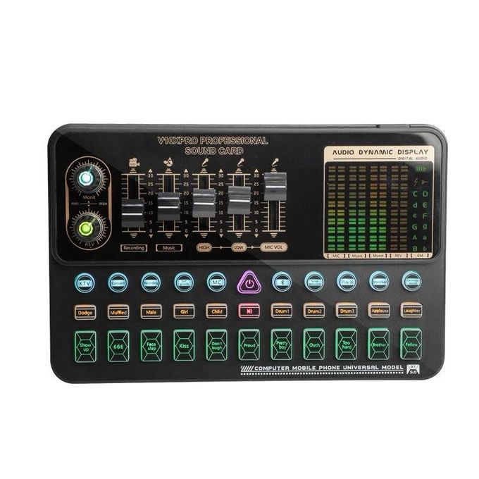Professional Live Streaming Audio Interface/Sound Card – Black