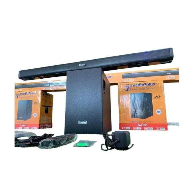 Media7plus Wireless Sound Bar with FM and Subwoofer - Black