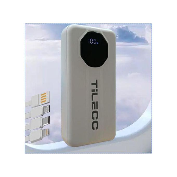 TiLECC TC8512 Portable Power Bank – 30,000 mAh Fast Charge with 4-Wire and LED Digital Display