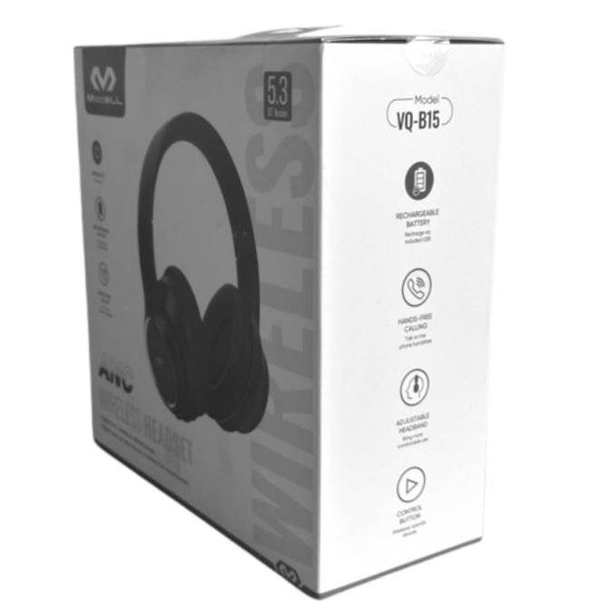 Miccell VQ-B15 Active Noise Cancelling Wireless Headphones – Model S2545 – Black