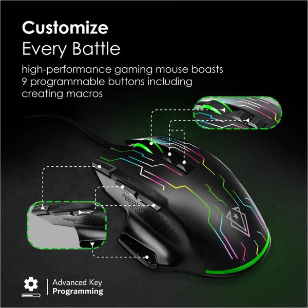 Vertux Wired Gaming Mouse Device