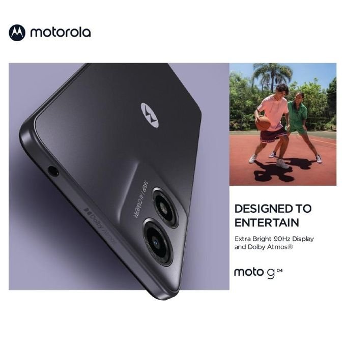 Motorola Moto G04s – 6.6″ Display – 64GB Storage – 4GB RAM – 16MP Rear Camera/5MP Front Camera – 5000mAh Battery – Concord Black + Complimentary Phone Case & Charger + 1-Year… in kumasi