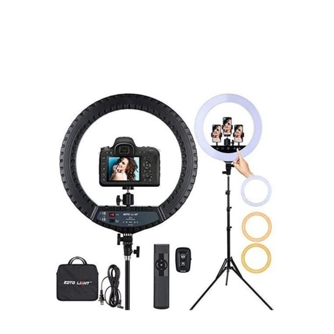 22-Inch Black LED Circle Fill Light for Selfies