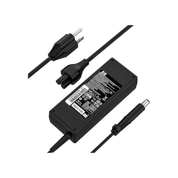 90W Laptop Power Adapter for EliteBook, ProBook, Compaq Presario, Pavilion (7.4x5.0mm Connector) – Black