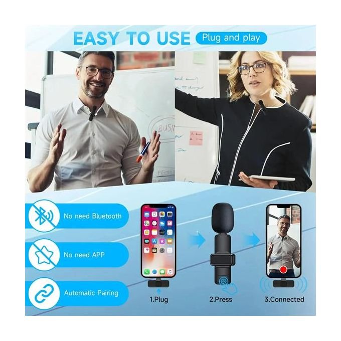 K9 2.4 GHz Dual Wireless Lavalier Microphone for Portable Audio and Video Recording – Compatible with iPhone and Type-C for Mobile Live Broadcast in kumasi