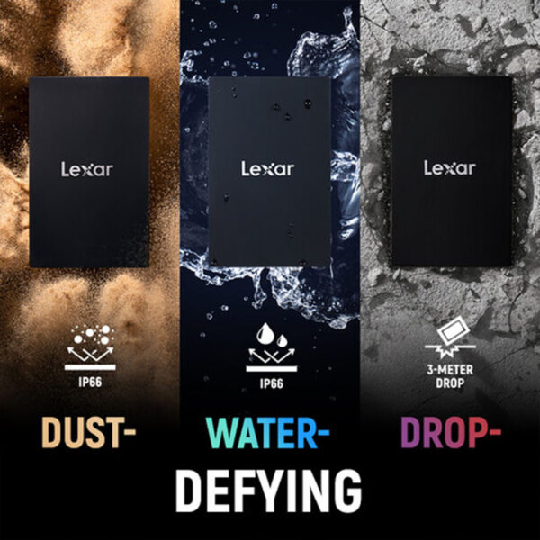 Lexar 1TB External Portable SSD with USB 3.2 – Read and Write Speeds Up to 2000MB/s, IP66 Water and Dust Resistant