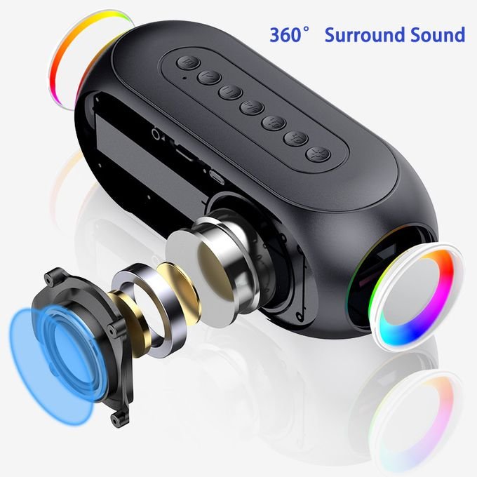 3-in-1 Bluetooth 5.0 Speaker with Built-in FM Radio and Alarm Clock
