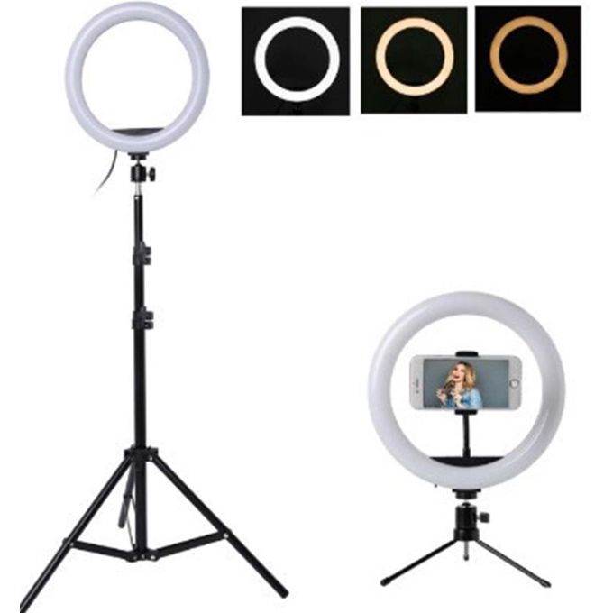 LJJ-36 14-Inch USB Plug LED Ring Light - Black and White