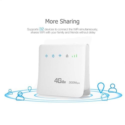 Buy 300Mbps Wifi Routers 4G Lte Cpe Mobile Router With LAN Port Support SIM Card Portable Wireless Router Wifi 4G Router picture color in Kumasi