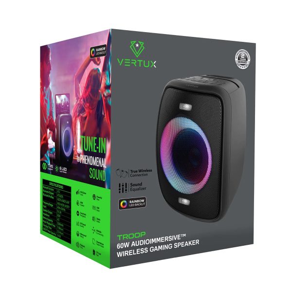 Vertux 60W Wireless Gaming Speaker with Immersive Audio