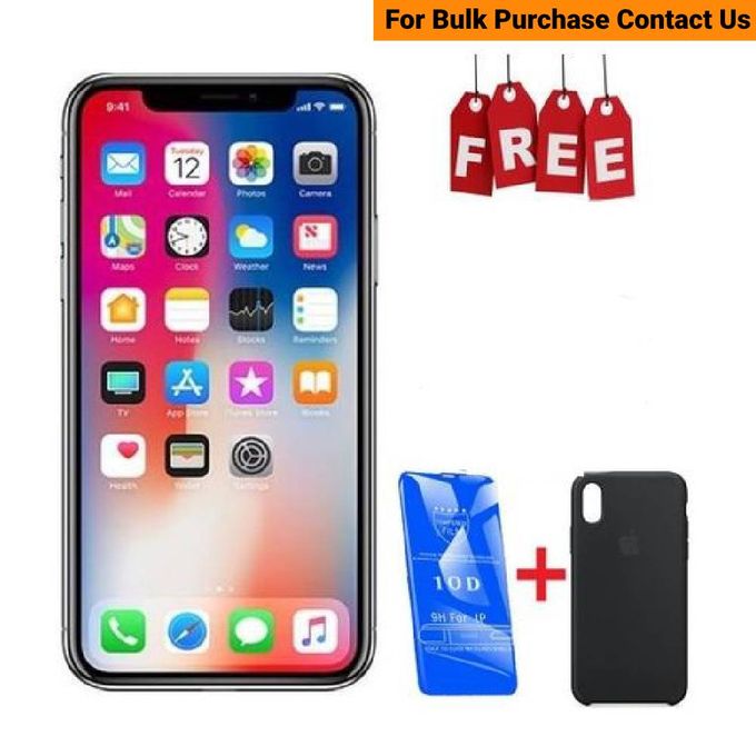 Apple iPhone X - 5.8” Display - 256GB Storage - 3GB RAM - 2716mAh Battery - Black + Complimentary Cover + Screen Protector
