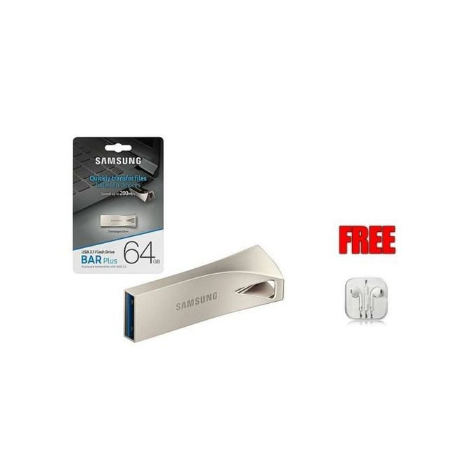 Samsung 64GB USB BAR Flash Drive – Silver + Complimentary Earpiece in kumasi