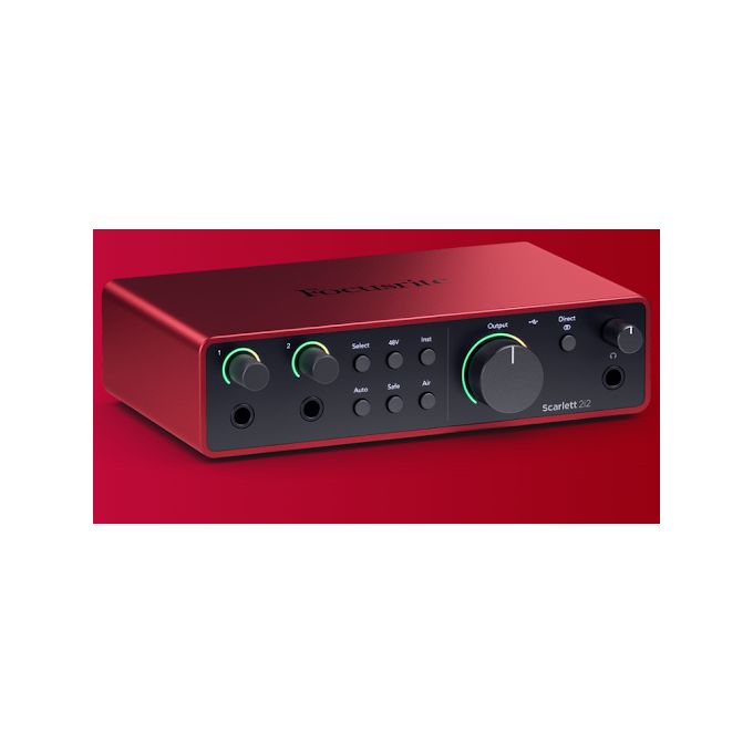 Focusrite Scarlett 2i2 4th Generation USB Audio Interface Sound Card – Red and Black