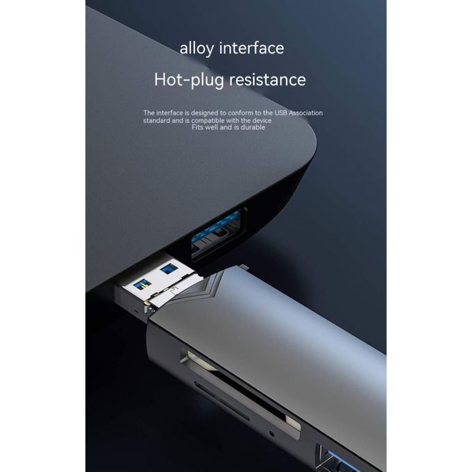 6-in-1 USB 3.0 Type-C OTG SD/TF/U Aluminum Multi-Function Adapter