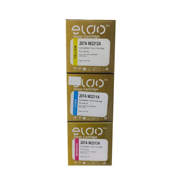 Eldo Compatible 207A Toner in Cyan, Magenta, and Yellow
