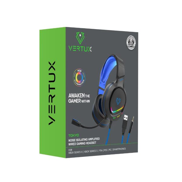 Vertux Amplified Wired Gaming Headset with Noise Isolation