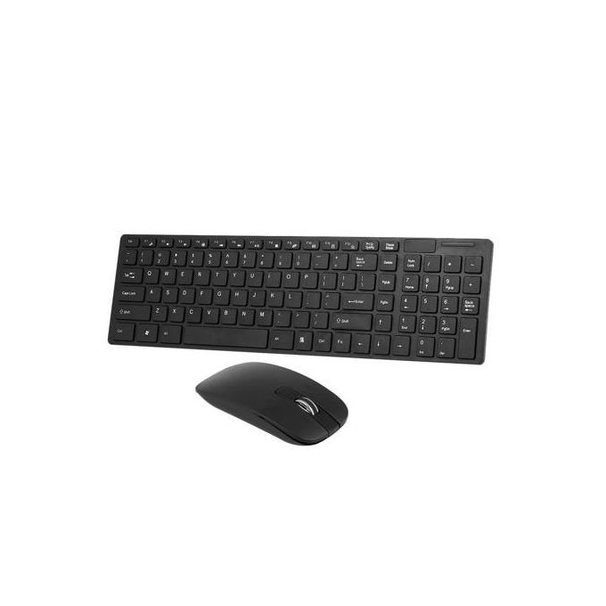 Ultra-Slim Soft-Touch Wireless Keyboard and Mouse Set – Black and White in kumasi