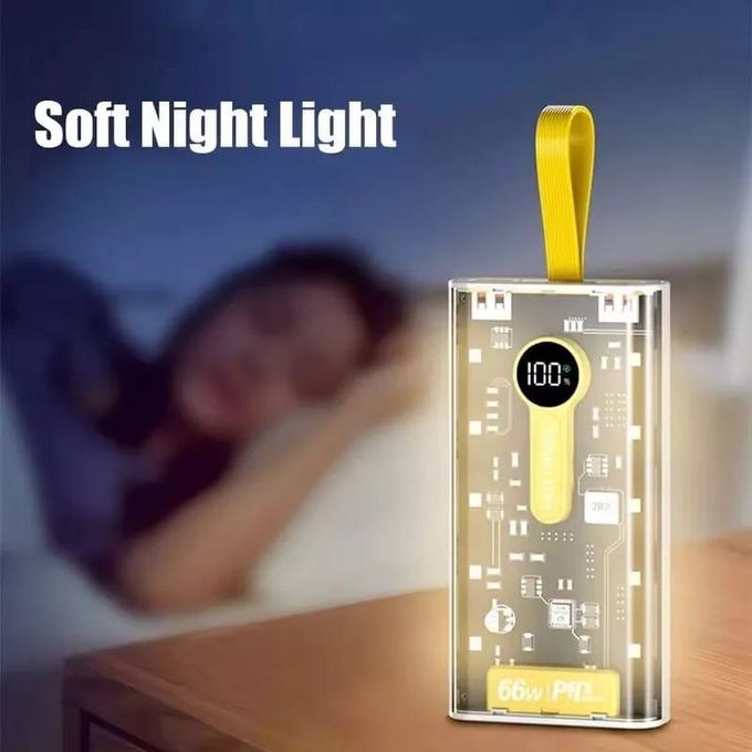 High-Speed Transparent 20000mAh Power Bank with 22.5W Fast Charging