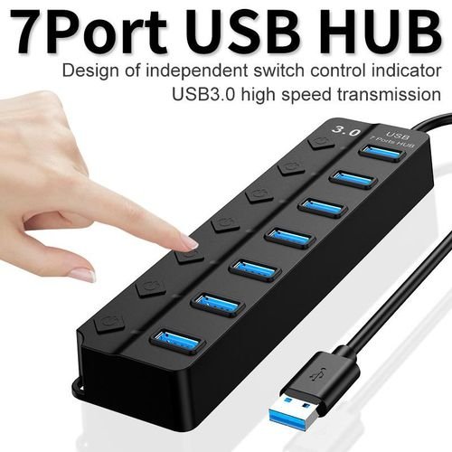 Buy USB HUB 7Ports 3.0 USB Adapter High Speed Data Transfer in Kumasi