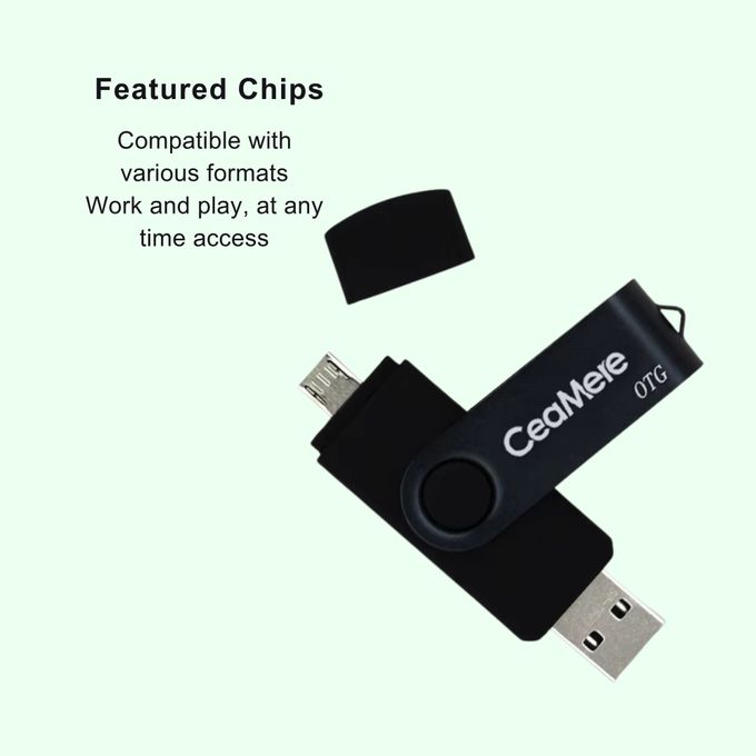 CeaMere 128GB OTG Micro USB Flash Drive for Smartphones, Laptops, and Tablets — product view 3