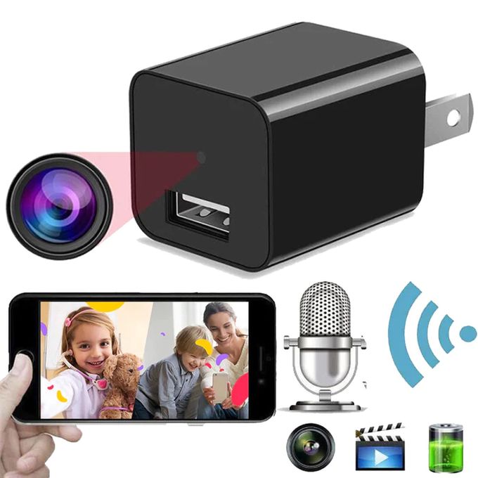 Wi-Fi Hidden Camera Charger Socket - Black