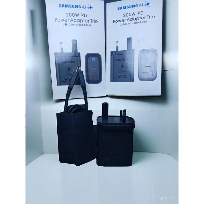 200W PD Ultra-Fast Type-C to Type-C Charger – Black