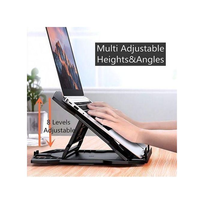 Black Laptop Stand with Mobile Phone Holder