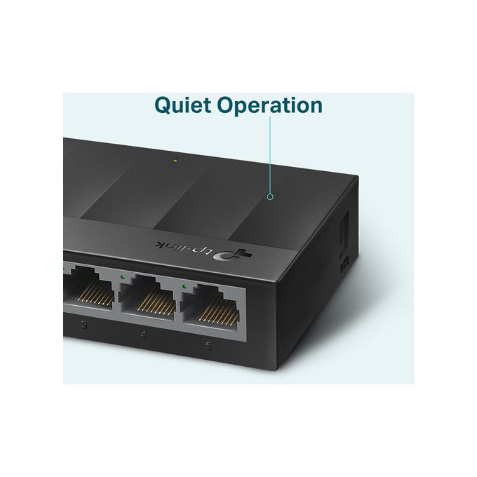 TP-Link LS1005G 5-Port Gigabit Unmanaged Switch in Black — product view 3
