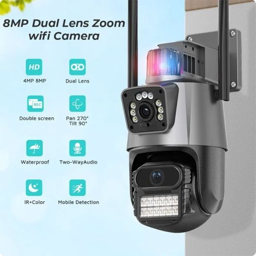 Buy Ptz 8MP 4K Wifi Dual Lens CCTV Security Camera HD IP Auto Tracking Camera Video Surveillance Camera in Kumasi