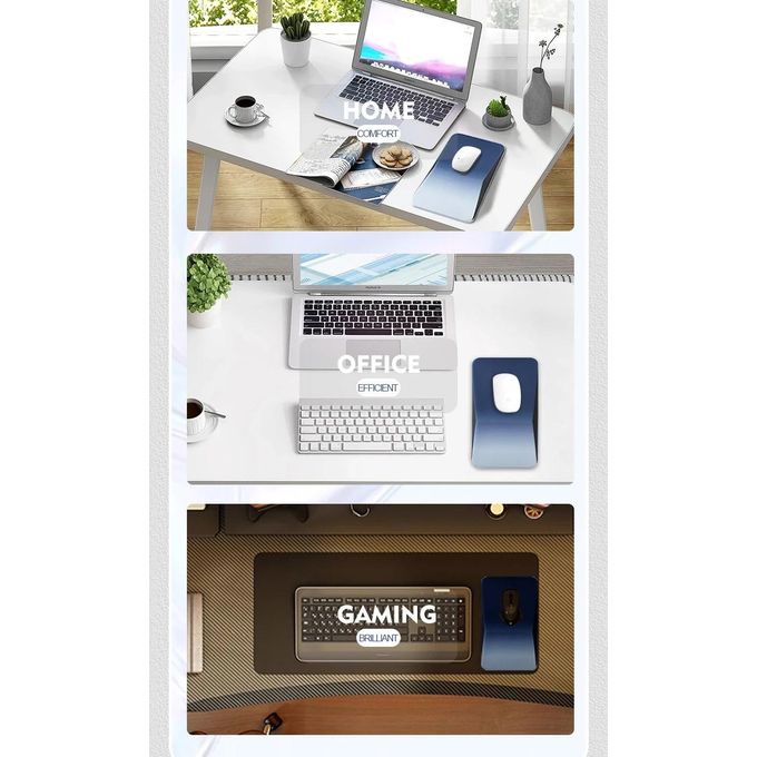 Blue/Black Wrist Support Mouse Pad