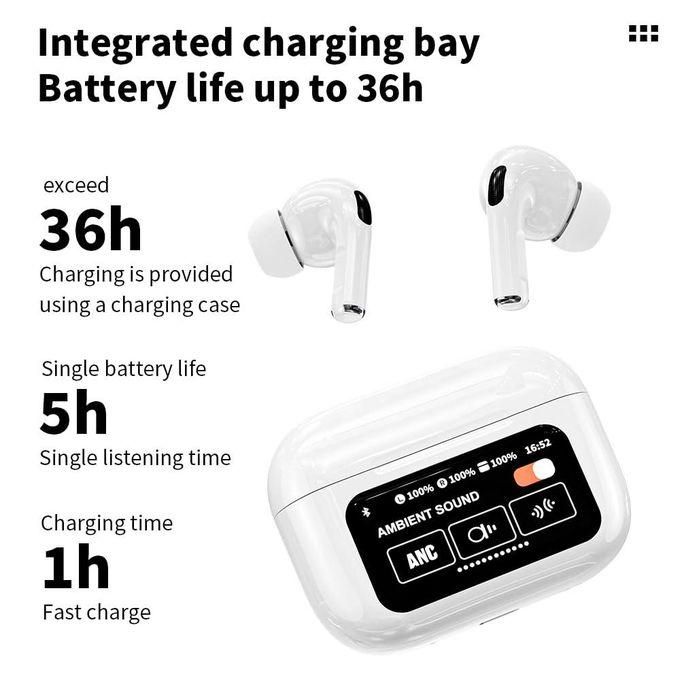 White Touchscreen TWS Earbuds