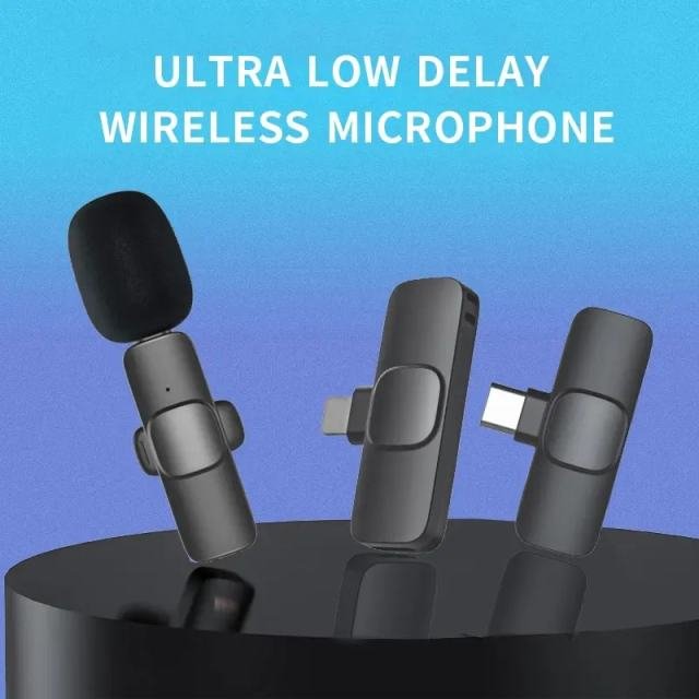 Buy Portable Wireless Lavalier Microphone Mini Audio Video Recording Mic Live Broadcast Gaming Phone Mic for iPhone Android in Kumasi
