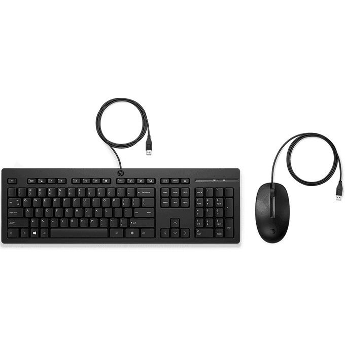 Black Wired Keyboard and Optical Mouse Set