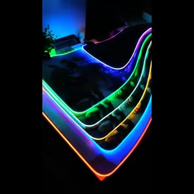 Colorful LED Gaming Keyboard Pad with Illuminated Table Mat