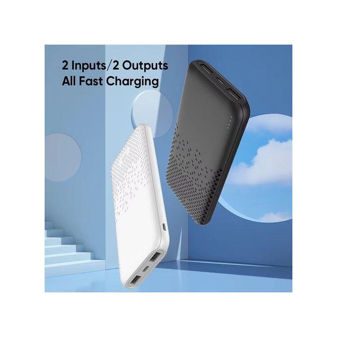 RichRipple 10000mAh Compact Fast Charger Power Bank with Unique Design – 2A Dual Output – Black