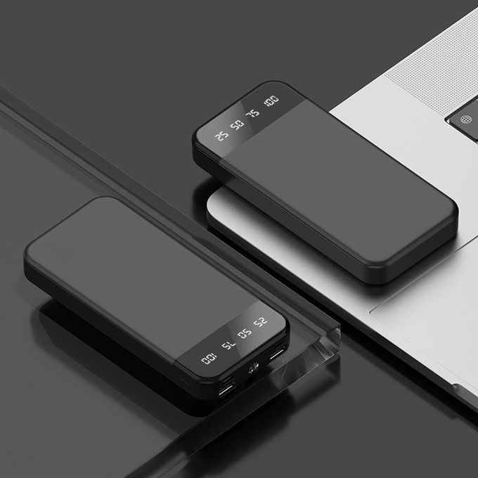 10000mAh Portable Power Bank with 4 Built-In Cables and 2A Fast Charging, Featuring a Flashlight