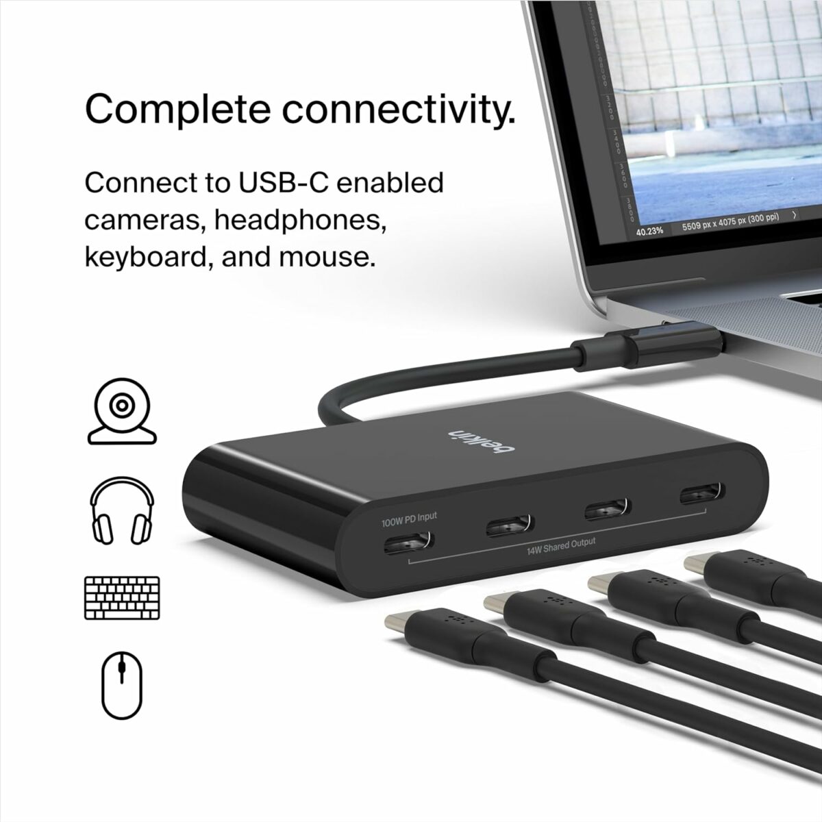 Belkin 4-Port USB-C Hub with USB-C™ Connectivity