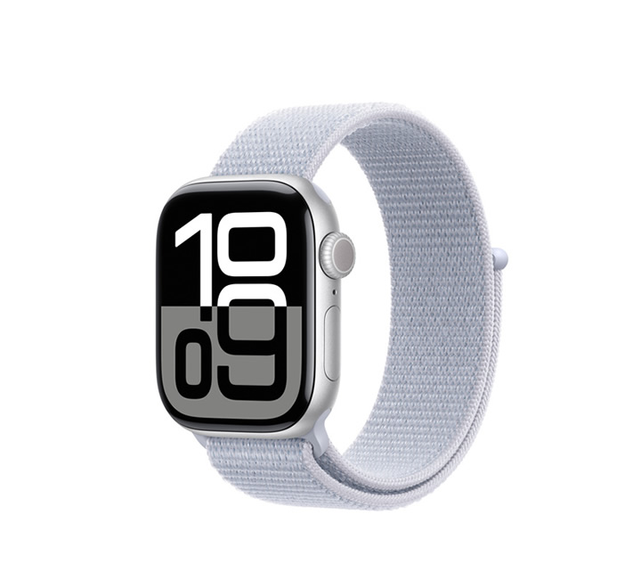 42MM Silver Apple Watch S10 GPS with Blue Cloud Al