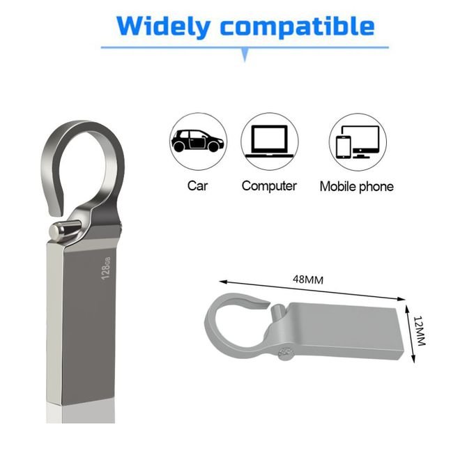 2-in-1 Grey Metal USB Flash Drive Adapter Cable – 128 GB in kumasi