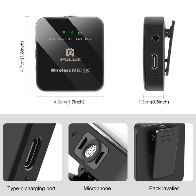 Black Wireless Lavalier Microphone Set: 2 Transmitters and 1 Receiver in kumasi