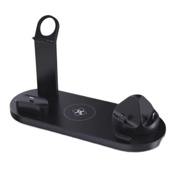 Multifunctional 6-in-1 Wireless Charger and Fast Charging Dock Stand for Phones – Desktop Charging Station
